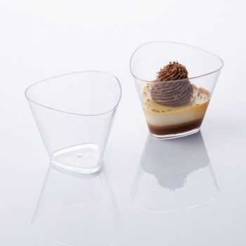 Disposable Triangular Dessert Cups - 4.1 oz. - 3.3'' x 3.3'' x 2.5'' - 100 pcs