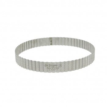 De Buyer Stainless Steel Perforated Fluted Tart Ring - Round Ø 9.5'' - 1 3/8'' High