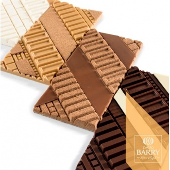 Cacao Barry MLD-090641-M00 Tritan Polycarbonate Chocolate Urban Style Tablet Mold - 80g - 15.5 x 7.5cm - 3 cavity Tablets Molds