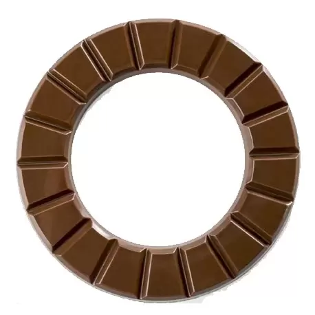 Tritan Polycarbonate Chocolate Chocoloop Tablet Mold - 80g - Ø15 cm outside x Ø9 cm inside