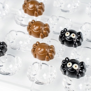 Professional Polycarbonate Whisky Spider Halloween Praline Mold - 34mm x 26mm x h 17mm - 20 cavity - 8.6 gr