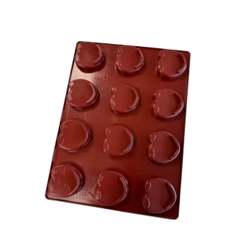 Mae 013841 SILMAE Professional Silicone Pastry Mold - Almond - 69x70x22 mm - 12 cavity - 63ml SILMAE Flexible Molds