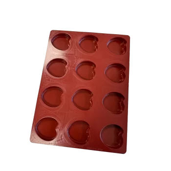 Mae 013841 SILMAE Professional Silicone Pastry Mold - Almond - 69x70x22 mm - 12 cavity - 63ml SILMAE Flexible Molds