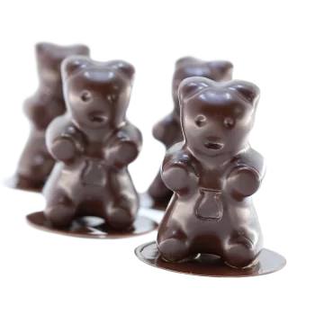 Mae 013652 SILMAE Professional Silicone Pastry Mold - Little Bears - 59x35x18 mm - 64 cavity - 21ml SILMAE Flexible Molds