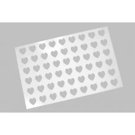 Mae 014033 Easy Macarons Heart Tray Caroline - 400x600mm tray - 54 cavitiy - 6ml SILMAE Flexible Molds
