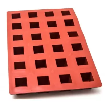 Mae 009271 SILMAE Professional Silicone Pastry Mold - Cube Mold - 49x49x57 mm - 24 cavity - 123ml SILMAE Flexible Molds
