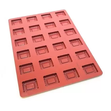 Mae 012709-40X30 SILMAE Professional Silicone Pastry Mold - Mini Petit Beurre - 52x42x12 mm - 24 cavity - 22ml SILMAE Flexibl...