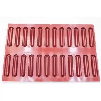 SILMAE Professional Silicone Pastry Mold - Easy Pie Finger - Ø145x33x20mm - 24 cavity - 63ml