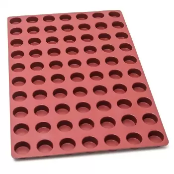 SILMAE Professional Silicone Pastry Mold - Mini Round Cylinder - Ø39.5X20 mm - 70 cavity - 23ml