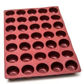 SILMAE Professional Silicone Pastry Mold - Large Pomponette Flat Dome - Ø 65 x 45 mm - 35 cavity - 140ml