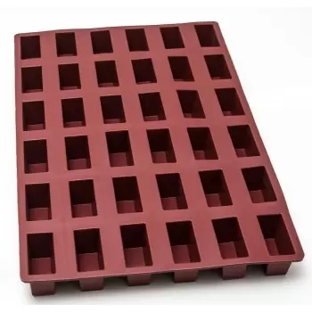 SILMAE Professional Silicone Pastry Mold - Mini Deep Rectangle Cake - 74 X 36 X 50 mm - 36 cavity – 112 ml