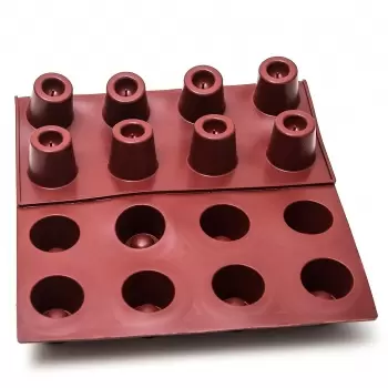SILMAE Professional Silicone Pastry Mold - Cylinder with Well Mold - Ø 58 x 55 mm – 24 cavity - 106 ml