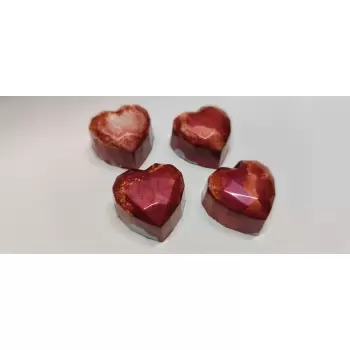 Hans Brunner HB-9154-PC Thermoformed Polycarbonate Chocolate Diamand Heart Mold - 30 x 30 x 16 mm - 10 gr - 28 cavities - 275...