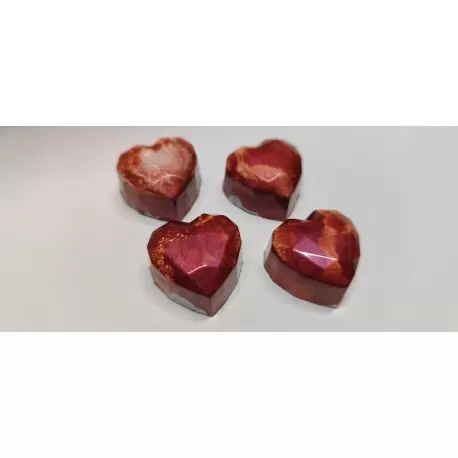 Hans Brunner HB-9154-PC Thermoformed Polycarbonate Chocolate Diamand Heart Mold - 30 x 30 x 16 mm - 10 gr - 28 cavities - 275...