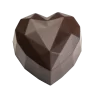 Hans Brunner HB-9154-PC Thermoformed Polycarbonate Chocolate Diamand Heart Mold - 30 x 30 x 16 mm - 10 gr - 28 cavities - 275...