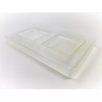 Hans Brunner HB-9141-PC Thermoformed Polycarbonate Chocolate Tablet Mold - Square - 945 x 945 x 10 mm, - 100 gr - 2 cavities ...