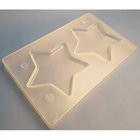 Hans Brunner HB-9114-PC Thermoformed Polycarbonate Chocolate Tablet Mold - Star - 134 x 128 x 10 mm - 100 gr - 2 cavities - 2...