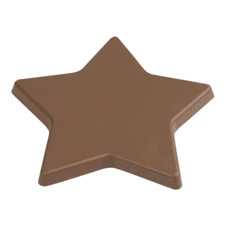 Hans Brunner HB-9114-PC Thermoformed Polycarbonate Chocolate Tablet Mold - Star - 134 x 128 x 10 mm - 100 gr - 2 cavities - 2...