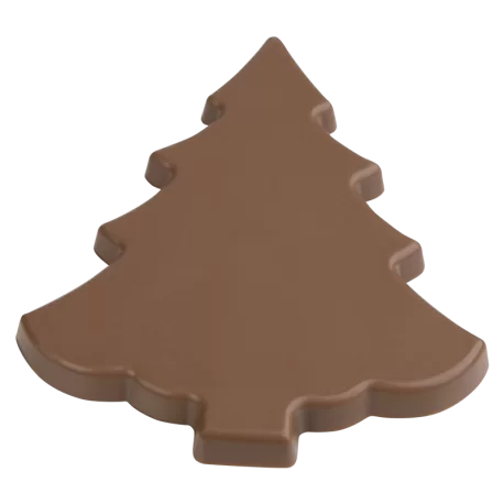 Thermoformed Polycarbonate Chocolate Tablet Mold - Christmas Tree - 146 x 120 x 10 mm - 100 grs - 2 cavities - 275 x 175 x 24 mm