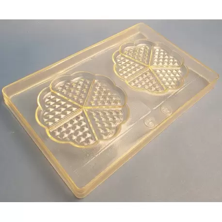 Hans Brunner HB-9118-PC Thermoformed Polycarbonate Chocolate Tablet Mold - Waffle - 120 x 120 mm x 9 mm - 100 gr - 2 cavities...