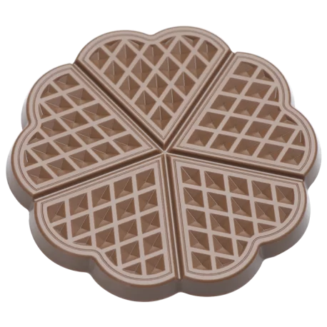 Hans Brunner HB-9118-PC Thermoformed Polycarbonate Chocolate Tablet Mold - Waffle - 120 x 120 mm x 9 mm - 100 gr - 2 cavities...