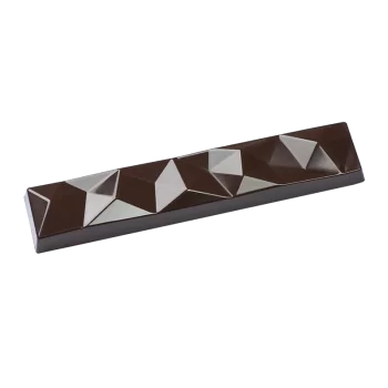 Hans Brunner HB-9169-PC Thermoformed Polycarbonate Chocolate Geometric Bar Mold - 130 x 26 x 12 mm - 35 gr - 6 cavities Bars ...