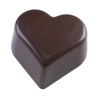 Hans Brunner HB-9060-PC Thermoformed Polycarbonate Chocolate Straight Heart Mold - Heart praline - 25 x 22 x 16 mm - 7.5 grs ...