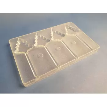 Thermoformed Polycarbonate Chocolate Lollipop Mold - Lolly Christmas Tree - 71 x 60 x 11 mm - 25 gr - 4 cavities