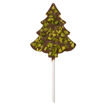 Hans Brunner HB-9160-PC Thermoformed Polycarbonate Chocolate Lollipop Mold - Lolly Christmas Tree - 71 x 60 x 11 mm - 25 gr -...