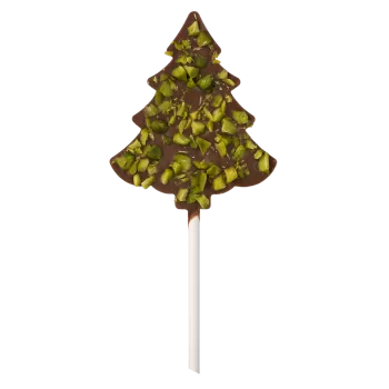 Thermoformed Polycarbonate Chocolate Lollipop Mold - Lolly Christmas Tree - 71 x 60 x 11 mm - 25 gr - 4 cavities