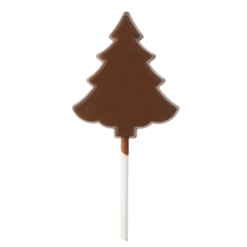 Thermoformed Polycarbonate Chocolate Lollipop Mold - Lolly Christmas Tree - 71 x 60 x 11 mm - 25 gr - 4 cavities