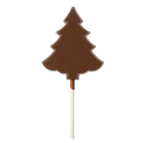 Hans Brunner HB-9160-PC Thermoformed Polycarbonate Chocolate Lollipop Mold - Lolly Christmas Tree - 71 x 60 x 11 mm - 25 gr -...