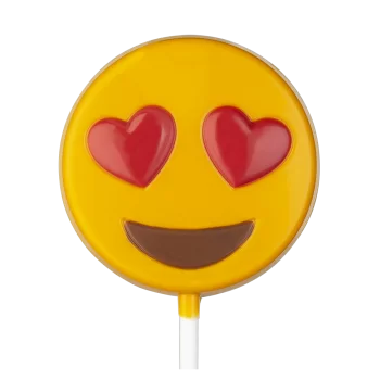 Hans Brunner HB-9134-PC Polycarbonate Chocolate Lollipop Mold - Smiley Emoji - 55 x 55 x 11 mm - 25 gr Valentine's Molds