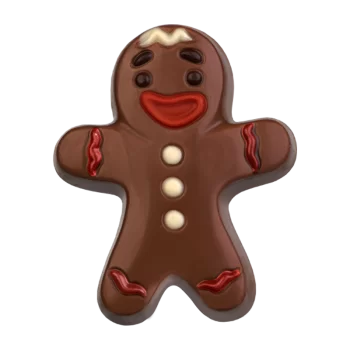 Hans Brunner HB-9177-PC Thermoformed Polycarbonate Chocolate Gingerbread Mold - Flat Gingerbread Man - 60 x 49 x 13 mm - 20 g...