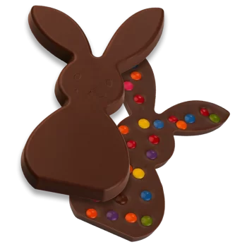 Hans Brunner HB-9157-PC Thermoformed Polycarbonate Chocolate Tablet Mold - Flat Standing Rabbit - 168x98 x10.5 mm - 100 gr - ...