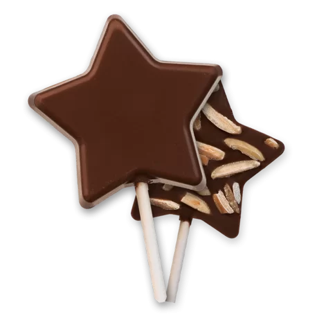 Hans Brunner HB-9159-PC Thermoformed Polycarbonate Chocolate Lollipop Mold - Lolly Star - 60 x 57 x 10 mm - 20g - 4 cavities ...