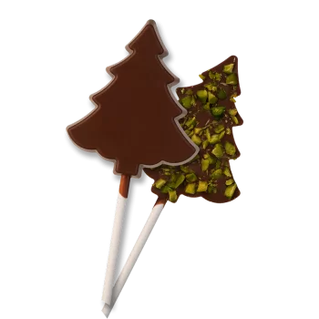 Hans Brunner HB-9160-PC Thermoformed Polycarbonate Chocolate Lollipop Mold - Lolly Christmas Tree - 71 x 60 x 11 mm - 25 gr -...