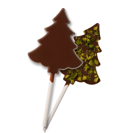 Hans Brunner HB-9160-PC Thermoformed Polycarbonate Chocolate Lollipop Mold - Lolly Christmas Tree - 71 x 60 x 11 mm - 25 gr -...