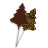 Thermoformed Polycarbonate Chocolate Lollipop Mold - Lolly Christmas Tree - 71 x 60 x 11 mm - 25 gr - 4 cavities