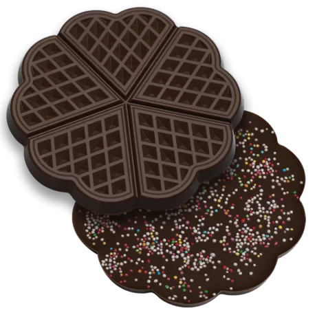 Hans Brunner HB-9118-PC Thermoformed Polycarbonate Chocolate Tablet Mold - Waffle - 120 x 120 mm x 9 mm - 100 gr - 2 cavities...