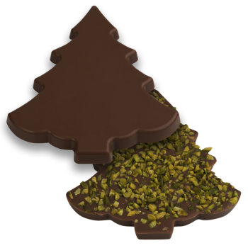 Hans Brunner HB-9113-PC Thermoformed Polycarbonate Chocolate Tablet Mold - Christmas Tree - 146 x 120 x 10 mm - 100 grs - 2 c...