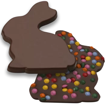 Hans Brunner HB-9121-PC Thermoformed Polycarbonate Chocolate Tablet Mold - Sitting Rabbit - 130 x 111 x 10 mm - 100 gr - 2 ca...
