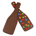 Thermoformed Polycarbonate Chocolate Tablet Mold -Flat Champagne Bottle - 199x64x10 mm - 100gr - 2 cavities - 275x175x24 mm