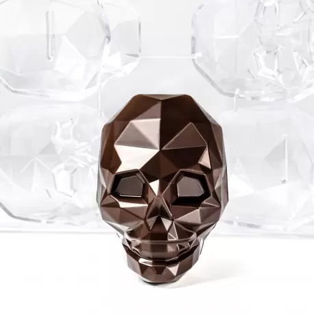 Martellato MA3018 Professional Polycarbonate Amleto Diamond Skull Halloween Chocolate Mold - 96mm x 75mm x h 100mm - 4 cavity...