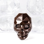 Professional Polycarbonate Amleto Diamond Skull Halloween Chocolate Mold - 96mm x 75mm x h 100mm - 4 cavity - 137 gr