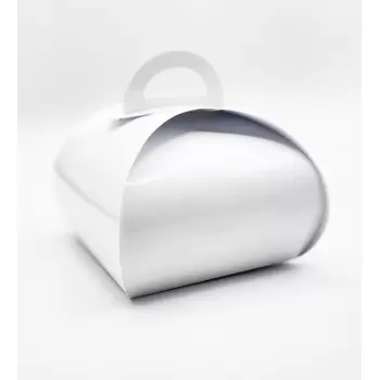 Deluxe Glossy White Premium Cardboard Tulip Pastry Boxes - Medium - 17 x 17 x 9.5 cm - Pack of 25