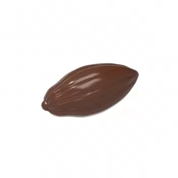 Polycarbonate Chocoladevorm Mini Cacao Bean Chocolate Mold - 19mm x 9mm x 4mm - 7 x 9 cavity layout - 0.6gr