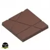Polycarbonate Striped Chocolate Tablet Mold - 74.5mm x 74.5mm x 7.5mm - 3 cavity - 51gr