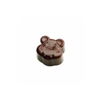 Pavoni PC32 Pavoni Italia Chocolate Hippo Praline Mold - 1" x 1" x 0.75" - 0.35oz - 21 cavity Themed Molds