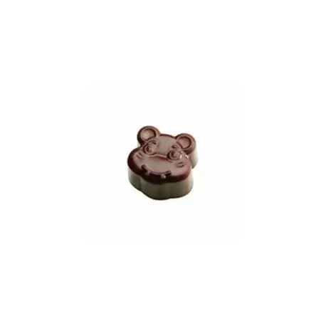 Pavoni PC32 Pavoni Italia Chocolate Hippo Praline Mold - 1" x 1" x 0.75" - 0.35oz - 21 cavity Themed Molds